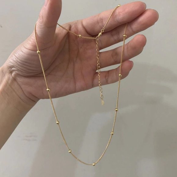 *NEW 925 Sterling Silver Simple Bead Necklace - Picture 6 of 11